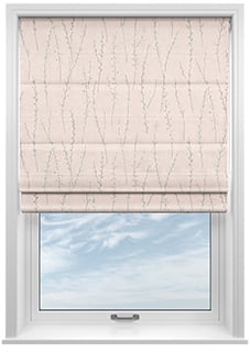 Willow Field, Pastel Pink - Motorised Roman Blind